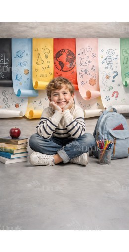 Tło fotograficzne „Kolorowe szkolne plakaty – kreatywna edukacja” | 3911